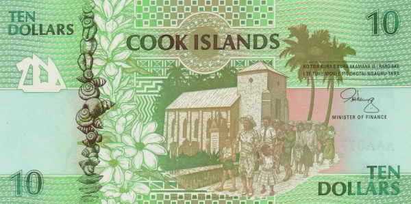 P 8 Cook Islands - 10 Dollars (ND-1992)
